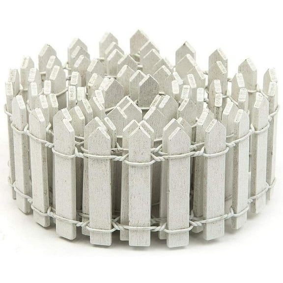 Garden Edging Border, 39inLength, Wooden, Mini FenceforGarden, White Garden Fence, Lawn EdgingandLandscape Border, Outdoor Space, Flexible, 1 Pc