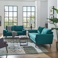 thumbnail image 2 of Loveseat and Sofa Set, Fabric, Teal Blue, Modern Contemporary Urban Design, Living Lounge Room Hotel Lobby Hospitality, 2 of 7