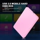 thumbnail image 4 of 2.5 inch USB 2.0 SATA HDD Hard Disk Drive External Portable SSD Case (Pink), 4 of 9