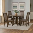 thumbnail image 6 of Benjara Cora 48" Dining Table- Round Rubberwood Frame- Brown Ash Veneer, 6 of 9
