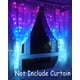 thumbnail image 5 of Luces de cortina rosa, morado, azul, degradado, con mando a distancia de arco iris, luces LED para habitación de niñas, luz de hadas morada y centelleante, sirena, unicornio, decoración congelada,, 5 of 6