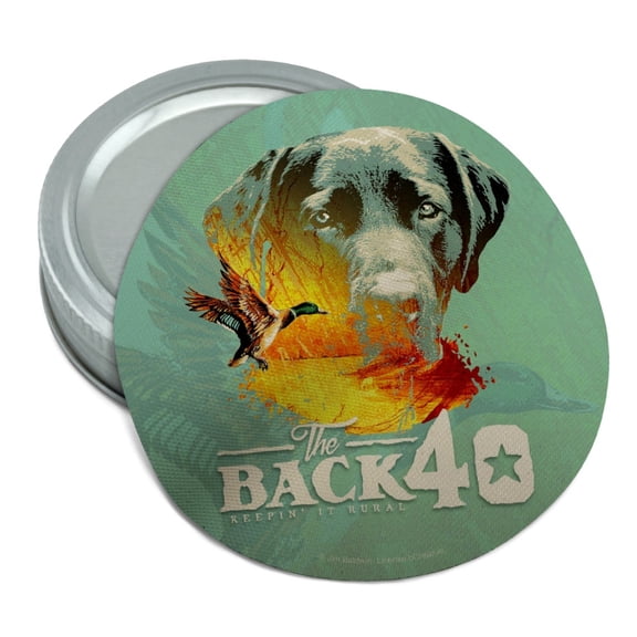 Back 40 Barn Keepin' It Rural Lab Dog Mallard Duck Hunting Round Rubber Non-Slip Jar Gripper Lid Opener