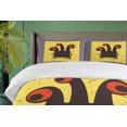 thumbnail image 4 of Ambesonne Abstract Duvet Cover Sets, Trippy Creature Eyes, 2-King, Warm Taupe Yellow, 4 of 7