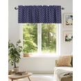 thumbnail image 6 of Geometric Line Valances for Windows Yellow Border Indigo Blue Background Valance Rod Pocket Light Filtering Short Window Treatments Curtains for Kitchen Bathroom Living Room Bedroom, 42 x 12 Inch, 6 of 7
