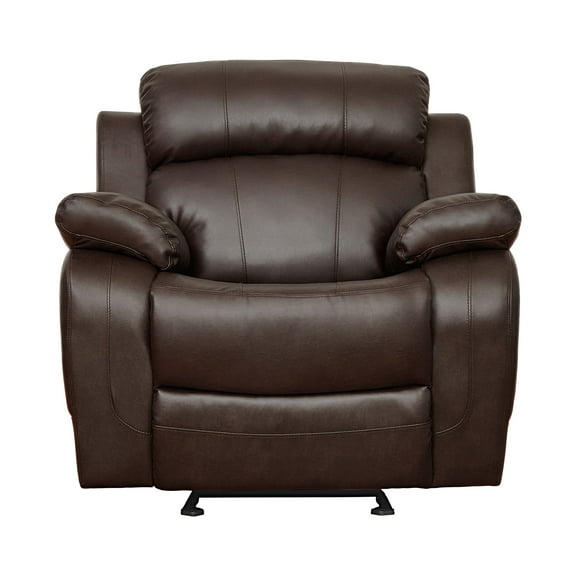 OakvillePark Holverson Faux Leather Upholstered Glider Reclining Chair, Brown