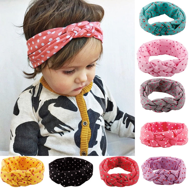 2015 New Children Headband Polka Dot Cross Weave Twist Baby Hair Accessories