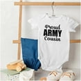 thumbnail image 4 of Proud Army Cousin Military Family Romper Boys or Girls Infant Baby Brisco Brands NB, 4 of 6