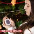 thumbnail image 2 of 3drose, Black and White Elephant Pattern over Magenta Background, Circle Porcelain Ornament, 2 of 7