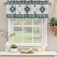 thumbnail image 3 of Green Beige Boho Valances for Windows, Decorative Rod Pocket Window Valance Curtains, Vintage Ethnic Tribal Southwestern Short Curtain Drapes for Kitchen/Bathroom/Living Room, 2 Panels, 60" W x 18" L, 3 of 8