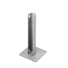CRL PSB5AS Metallic Silver AWS Steel Stanchion for 135 Degree Rectangular Center Posts