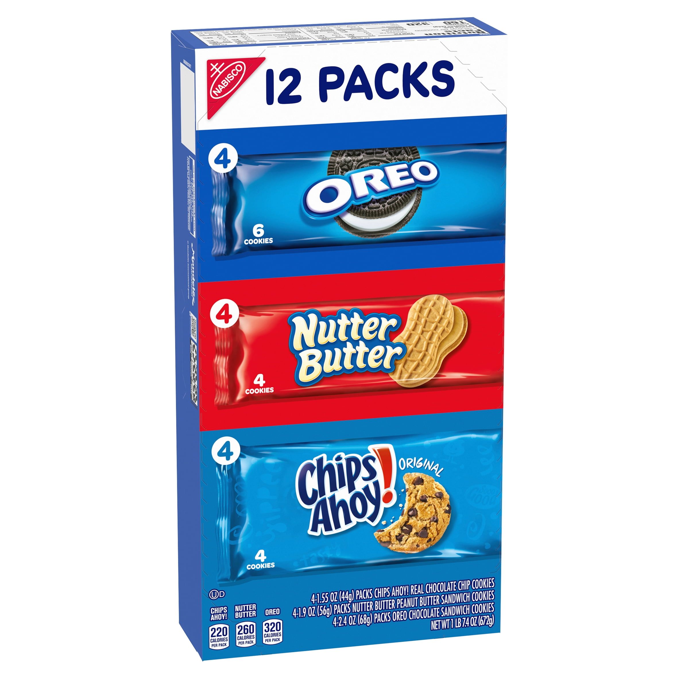 Nabisco Cookie Variety Pack, OREO, Nutter Butter, CHIPS AHOY!, 12 Snack