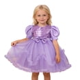 thumbnail image 2 of LYHaoo Bow Tutu Dress For Girls Glitter Mesh Party Gown With Layered Skirt For And Celebrations，Girls Lace Dresses Sizes 2-3 Years Purple, 2 of 7