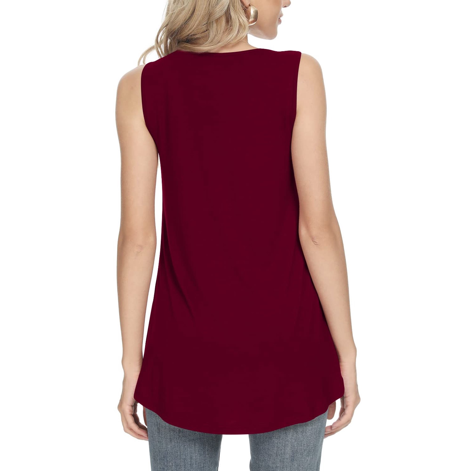 Débardeur Femme Avec Soutien-gorge Intégré - Coupe Ample Et Fluide - Col Rond Sans Manches - Pour L'Été