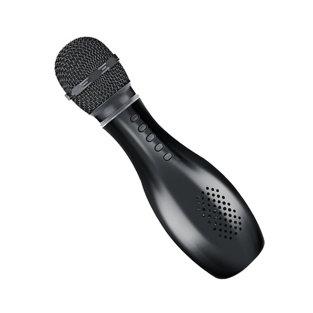 Cateissary Micrófono Receptor inalámbrico Compatible con Bluetooth Altavoz portátil de moda Aislamiento de ruido Reproductor KTV Grabador de Cables de audio/vídeo Negro