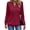 Wine Red, variant on Fantaslook V Neck Sweatshirts for Women Casual Long Sleeve Shirts Button Pullover Tops Fashion Fall Outfits