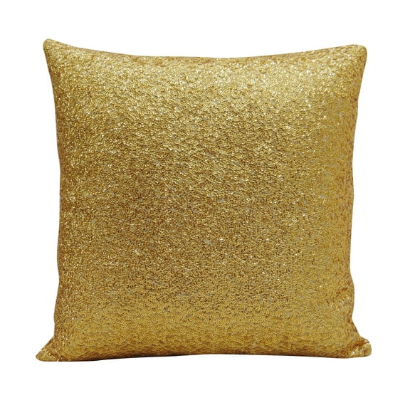 Decorative Shiny Gold Sequin Glitter Pillow Cover Throw Cushion Case 16 X16 Inches