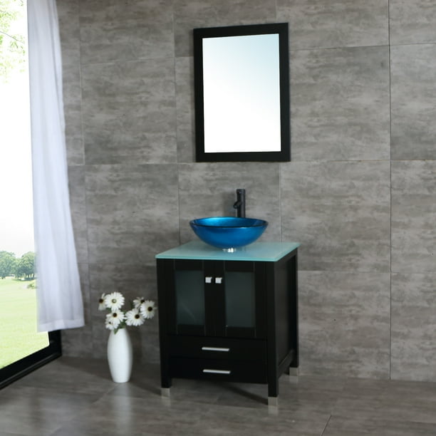 W 25 Single Bathroom Vanity Cabinet Solid Wood Vessel Sink Faucet Mirrors Com W 25 Single Bathroom Vanity, 25 Bathroom Vanity With Sink And Faucet