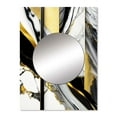 thumbnail image 2 of Designart "Geometric Grey Marble Geode II" Animals Mirror Wall Decor - Modern Grey Abstract Mirror Wall Art For Bathroom - 32" x 24" Inch, 2 of 5