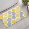 thumbnail image 2 of Yellow and Gray Geometric Quatrefoil Pattern Bathroom Rugs Mat,Non Slip Microfiber Bathroom Rug,Rubber Backing,Soft Bathroom Mats for Bathroom Floor,Tub and Shower,17x27in(43x68cm), 2 of 5