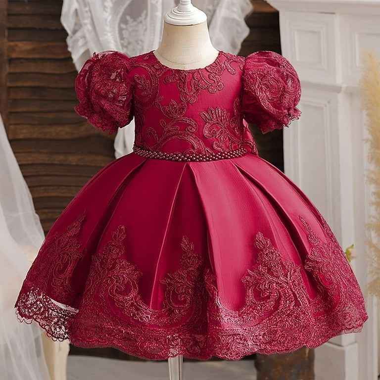 knee length dresses for ladies Olivia Toddler Lace Dress with Ruffle Sleeves