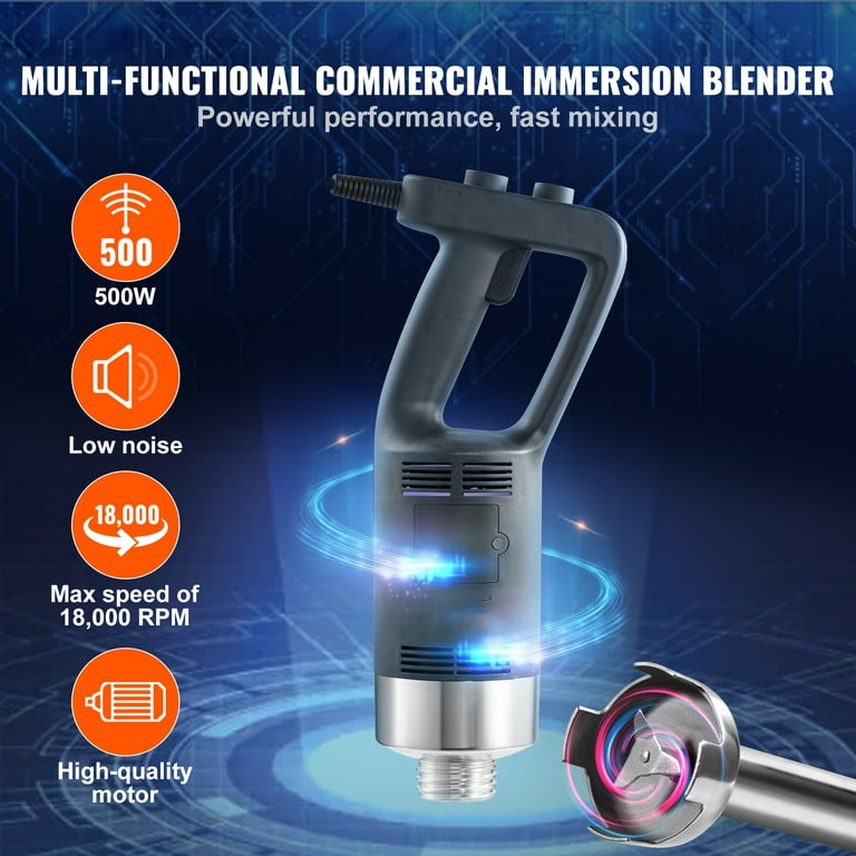  VBENLEM Commercial Immersion Blender 500W Power, Hand Held Mixer  with 19.7-Inch 304 Stainless Steel Removable Shaft, Electric Stick Blender  Variable Speed 4000-16000RPM : Home & Kitchen