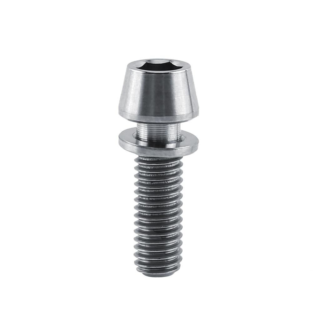 4 M6 Titanium bolts with cup and cone washers for mountain bikes 