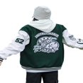thumbnail image 2 of Men Women Embroidery Baseball Jackets Long Sleeves Oversized Button Down Varsity Bomber Jacket, 2 of 6