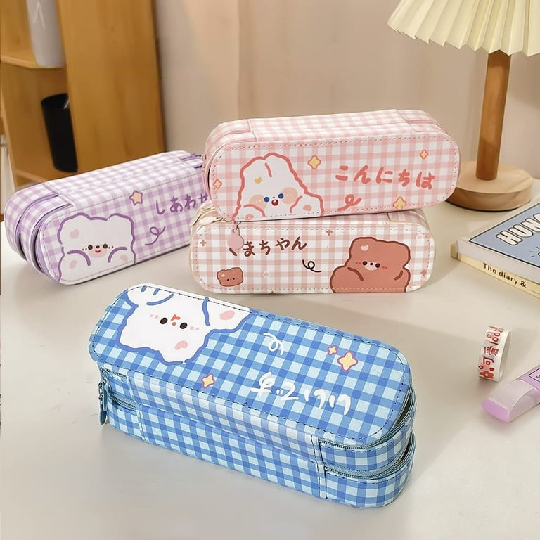 DanceeMangoos Kawaii Pencil Case Cute Pencil Pouch for Girls, Large  Capacity Standing Stationary Organizer Bag, High School College Office  Supply Case