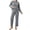 Light Gray & Dark Gray, variant on Womens Pajama Sets, Striped Fuzzy Fleece 2 Piece Matching Sleepwear, Crew Neck Pullover Top & Drawstring Pants, Cozy Lounge Sets for Women Winter Loungewear, S‑XXL