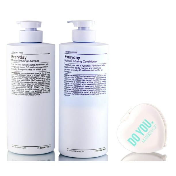J Beverly Hills EVERYDAY Moisture Infusing SHAMPOO & CONDITIONER Duo (w/ Mirror) 32 oz / LITER