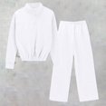 thumbnail image 2 of LEKODE Sweat Pants and Hoodie Set Women Matching Sweat Set Two Piece Tracksuit for Women Summer Sets Women 2 Piece Outfits Pant Color Sport Suit and Hooded Suits Sets Summer Outfits for Women White L, 2 of 3