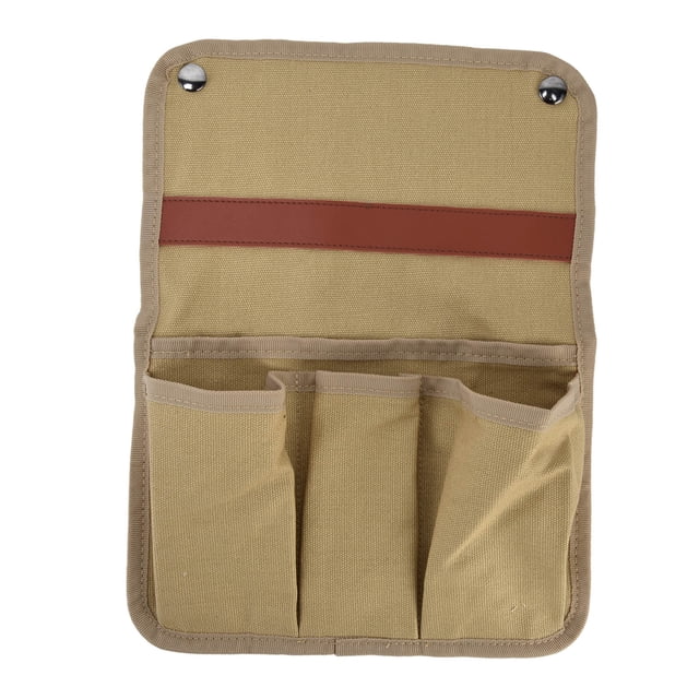 Bolsa de almacenamiento colgante, portátil, ligera, lateral, multifuncional, para reposabrazos de silla, para acampar al aire libre, picnic, color caqui