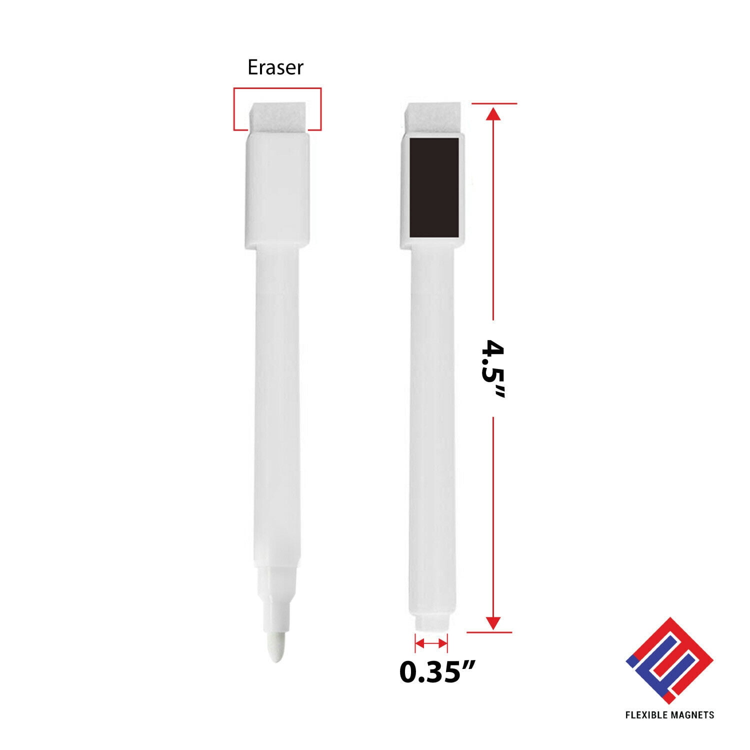 White Liquid Chalk Markers for Blackboards Chalkboard Signs, Glass, Windows - Marker With Eraser & Magnet on back. Chalkboard Markers - 100 Pack