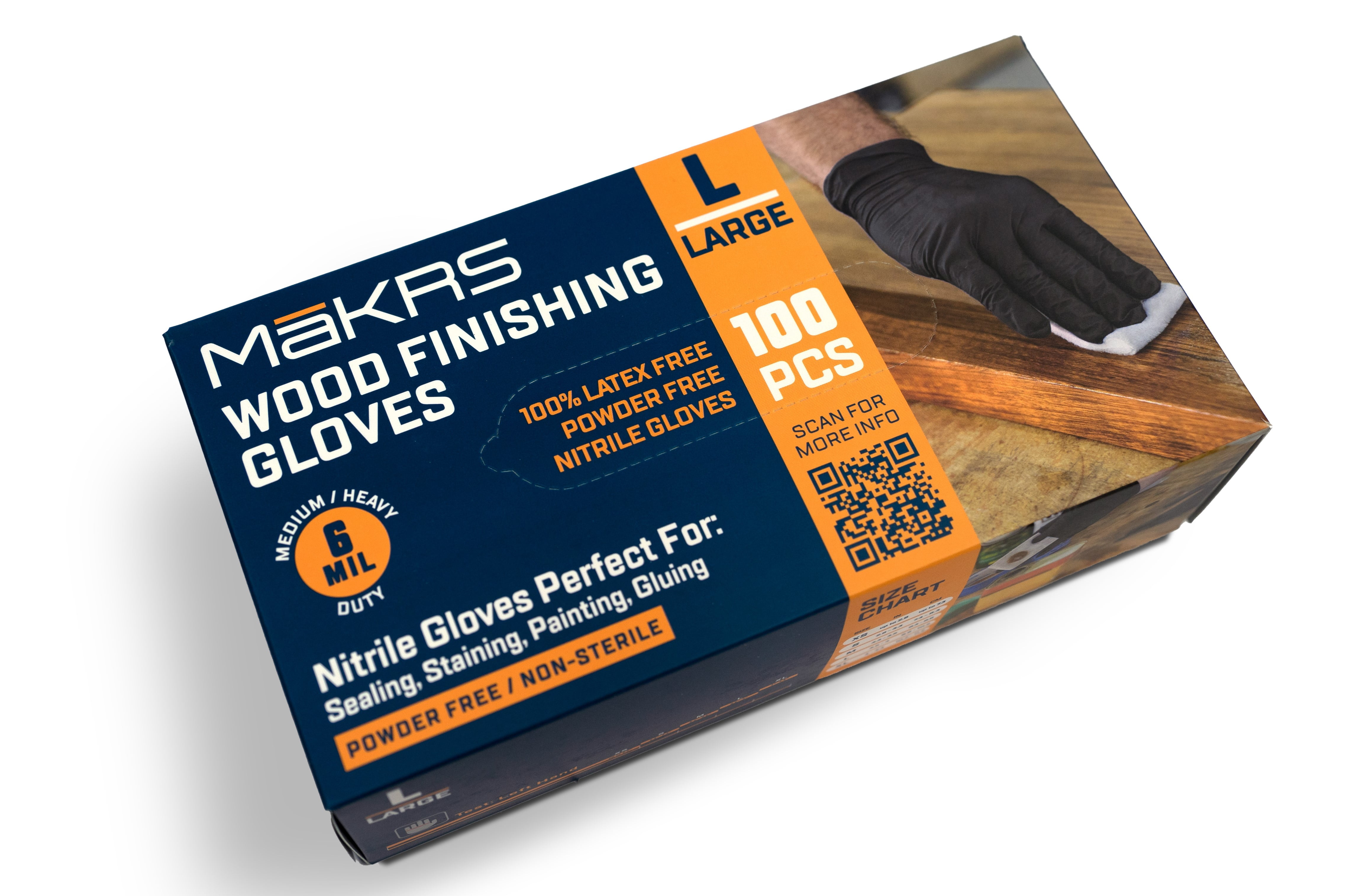 MaKRS Black Nitrile Disposable Gloves 6 Mil (100 Count) Chemical