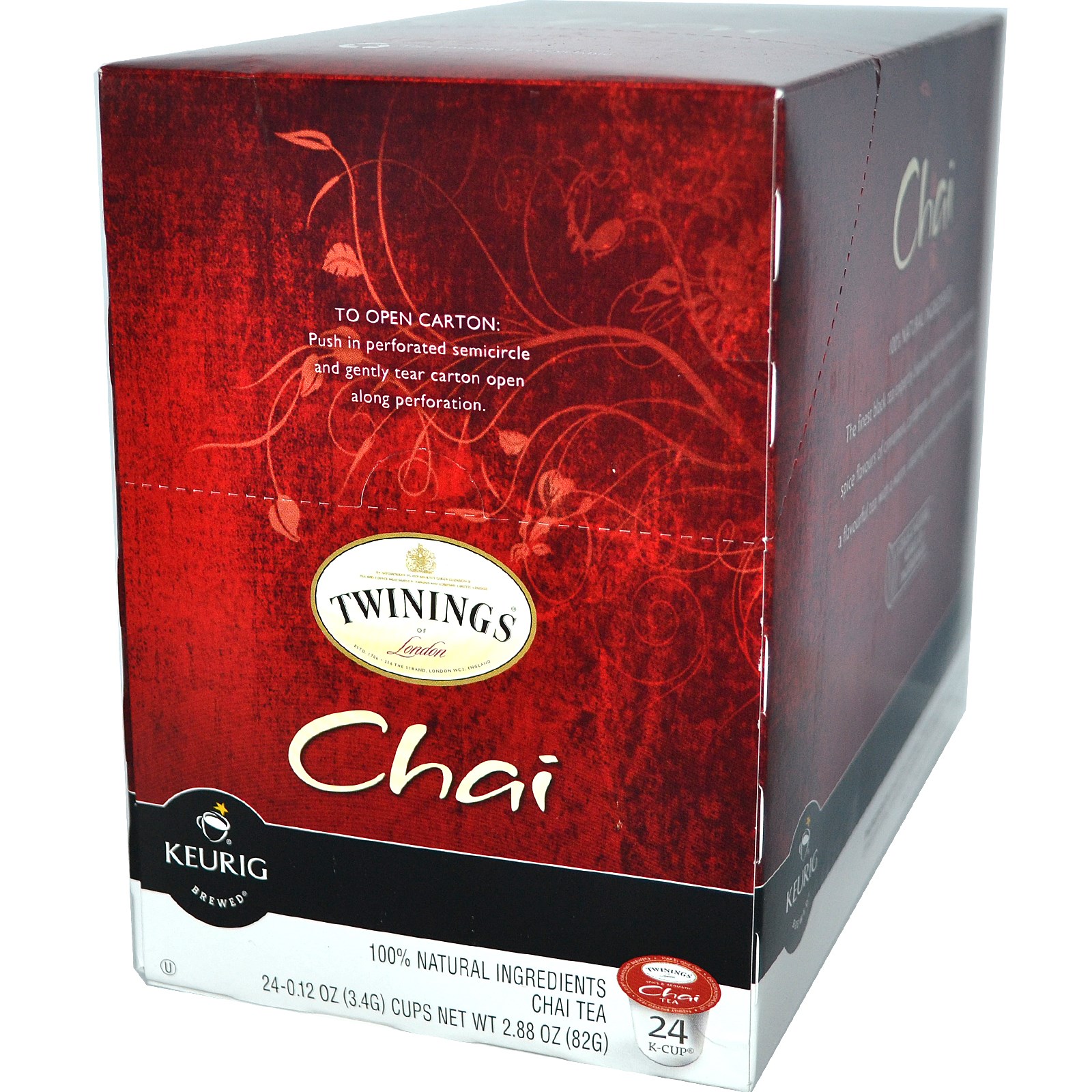 Twining's of London Chai Decaf Tea, K-Cup Portion Pack for Keurig Brewers,  96 Count