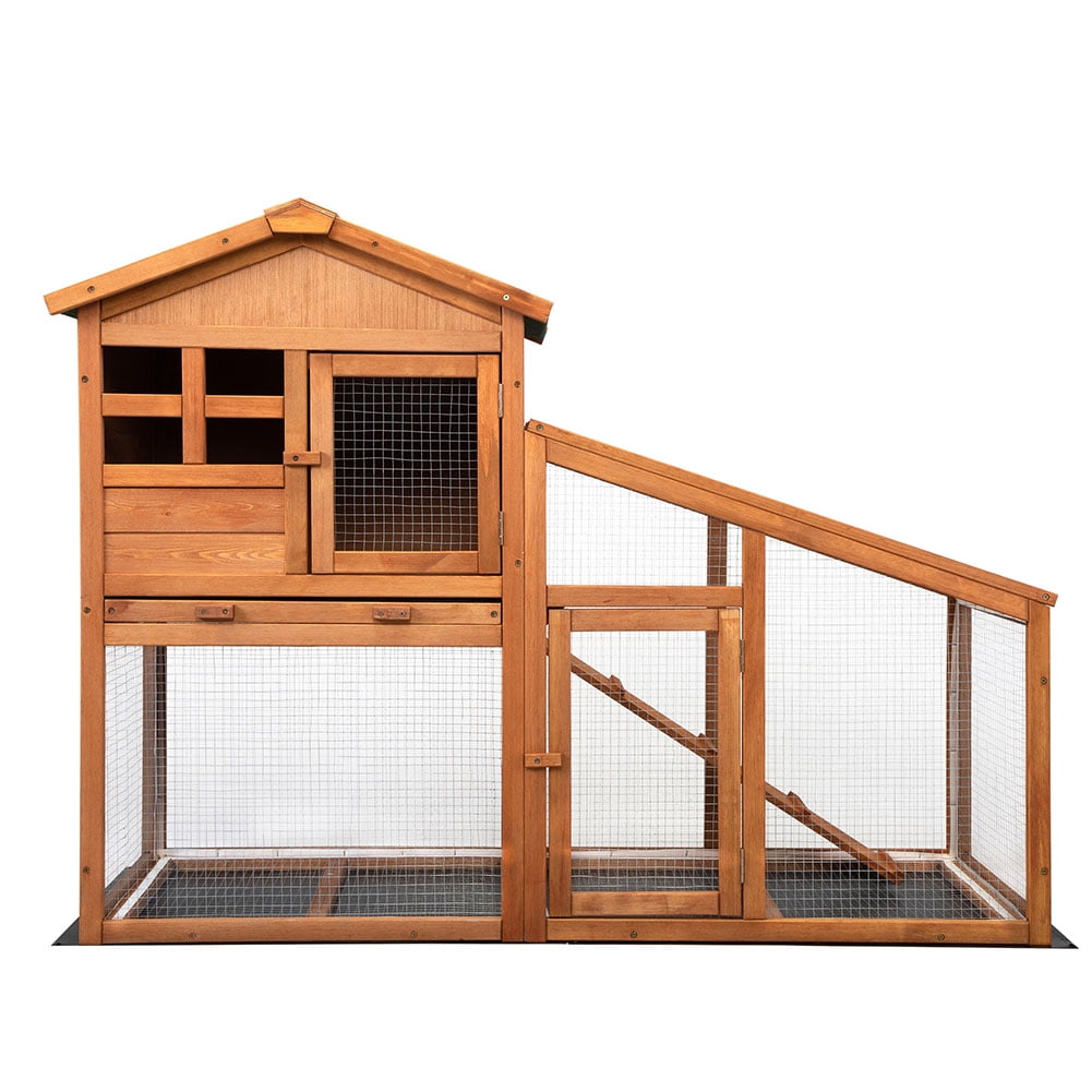 Kepooman Chicken Coop, Large Wooden Outdoor Bunny Rabbit Hutch Hen Cage with Ventilation Door & Ramp Garden Backyard Pet House Chicken Nesting Box, Bright Orange Kepooman Chicken Coop, Large Wooden Outdoor Bunny Rabbit Hutch Hen Cage with Ventilation Door & Ramp Garden Backyard Pet House Chicken Nesting Box, Bright Orange