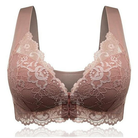 Viikei Women Bras Plus Size Womens Bras Clearance Bras for Women Sports front Closure Extra-Elastic Breathable Lace Trim Bra