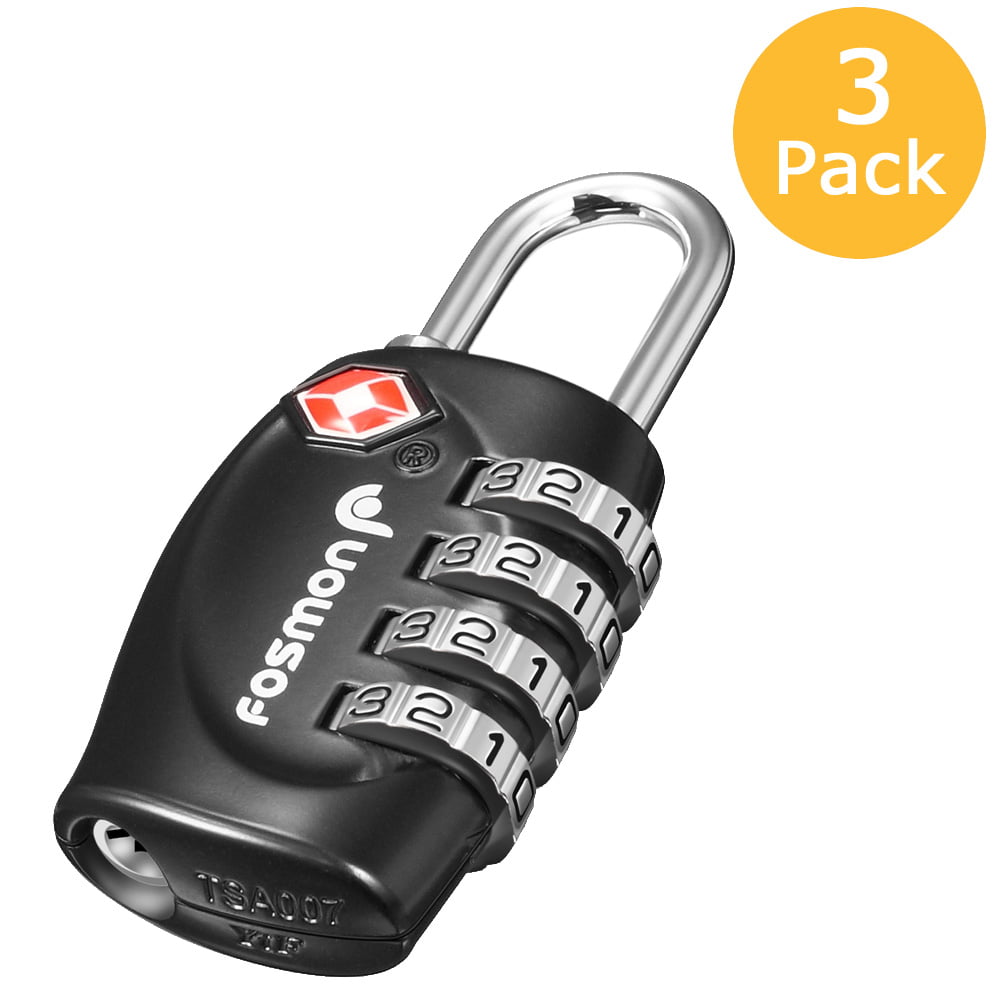 Blue TSA Approved Travel Combination Cable Luggage Locks for Suitcases-4 Pack