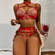 thumbnail image 5 of Gibobby Ropa interior mujer sexy Lenceria Sexy para Mujer Transparente Ropa Interior Lenceria Vestidos de Mujer Sexis Bralette y Tanga Conjunto Interior Mujer(Rojo, CH), 5 of 5