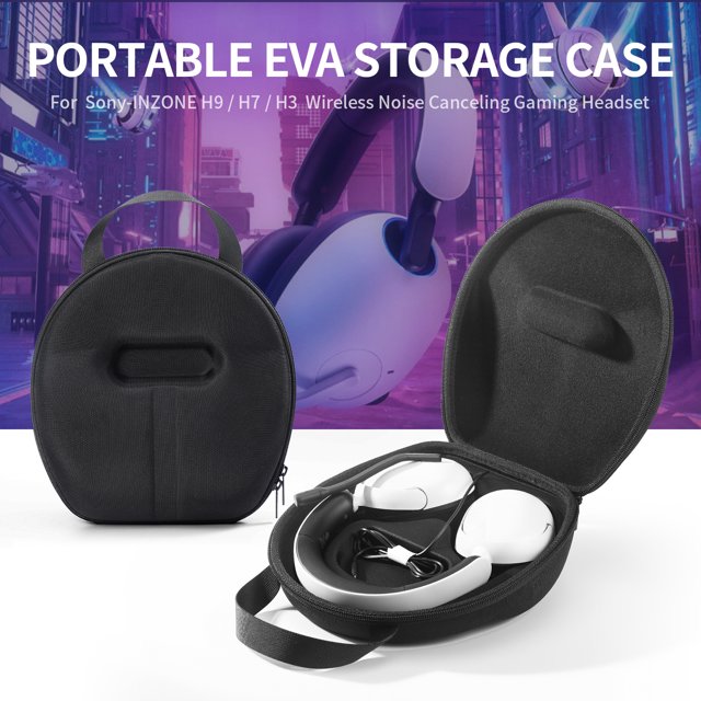 Estuche de transporte impermeable Caja de auriculares inalámbricos para Sony-inzone H9 H7 H3 (Negro)