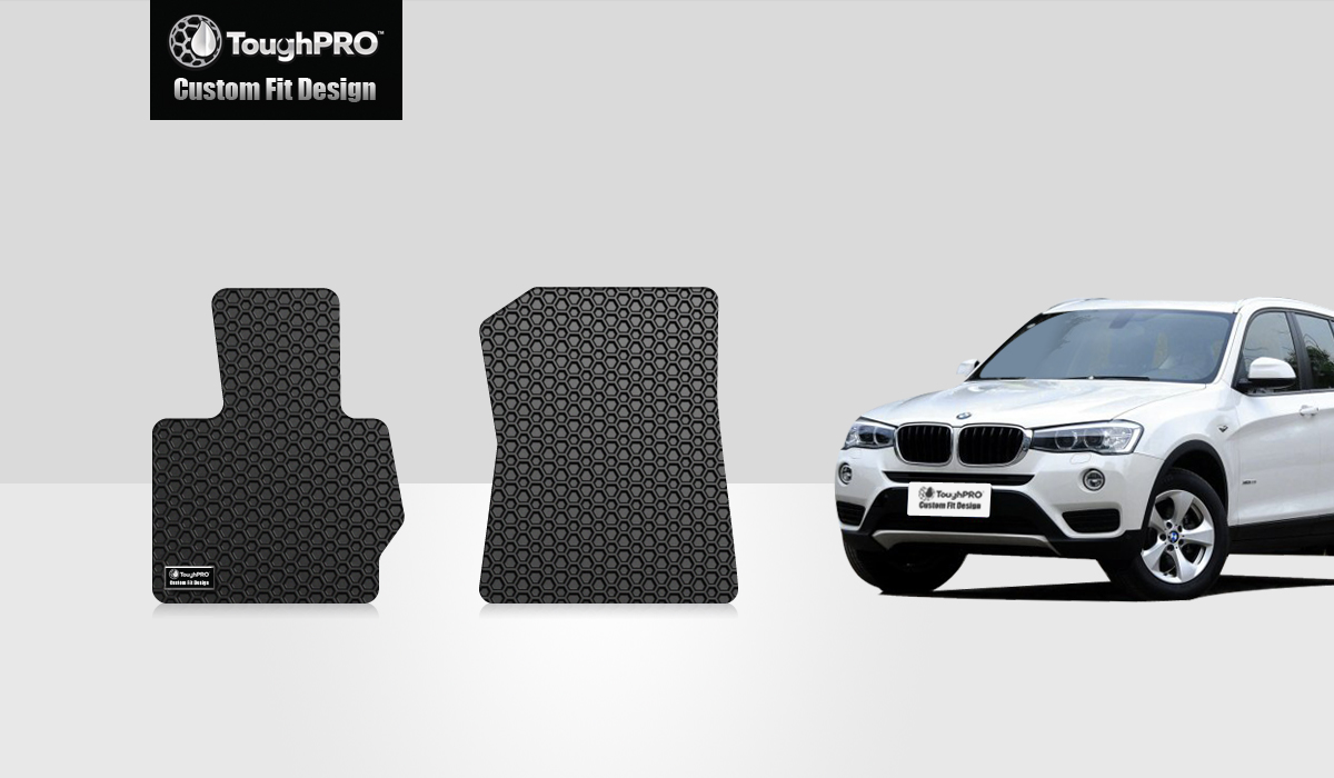 ToughPRO Two Front Mats Compatible with BMW X3 All Weather Heavy Duty (Made in USA) Black