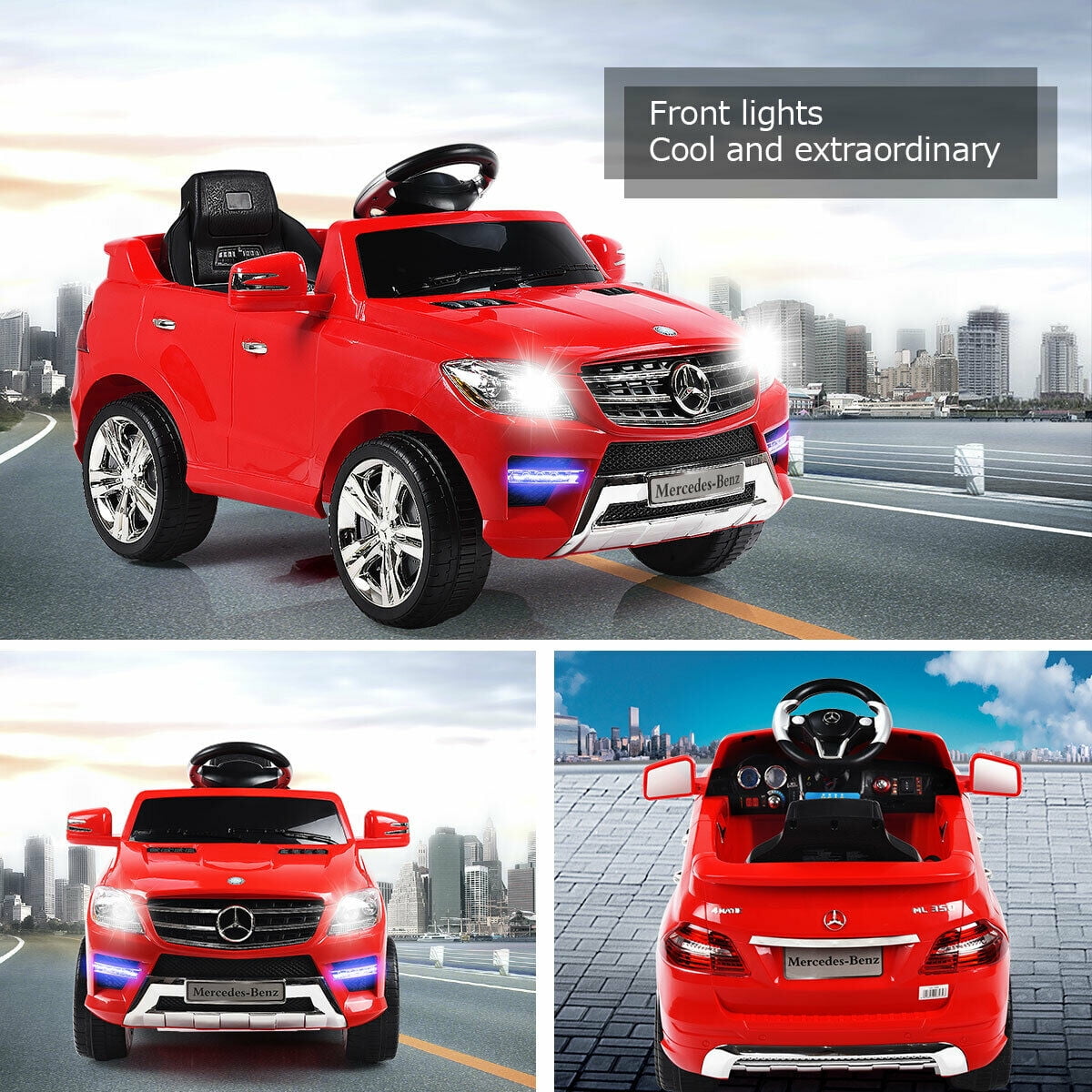 costway mercedes benz ml350 6v electric kids ride on car licensed mp3 rc remote control