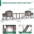 thumbnail image 6 of PETSCOSSET 158"L Large Chicken Coop with Run, Outdoor Chicken Hen House with Wheels, Nesting Boxes, Gray, 6 of 8
