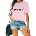 thumbnail image 2 of clearance!Outfmvch Tshirts for couple shirts for women Love Heart Grahic Valentine's Day Crew Neck Graphic Couple Tops Valentine's Day shirt shirts for women graphic t-shirts Pink 1 3XL, 2 of 6
