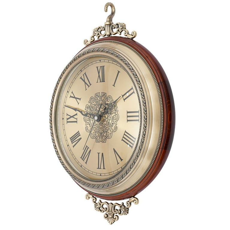 Vintage Double Sided Wall Clock Retro 360° Rotating Wall-Mounted