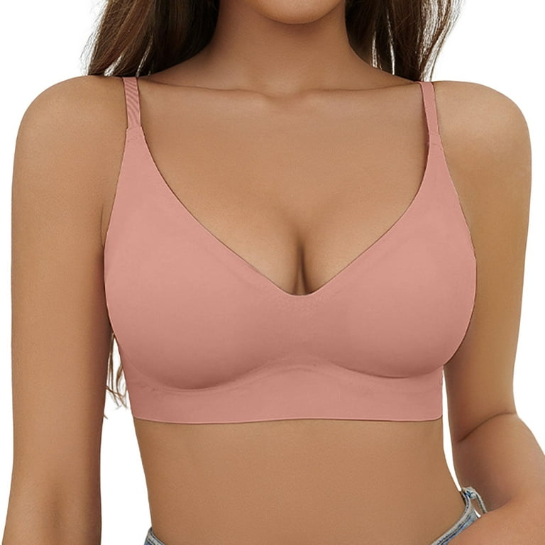 EHQJNJ Bralettes for Women Going Out Women's Comfortable and Traceless Ice  Silk Top Brace with Less Steel Rims and Adjustable Bra Black Bralette