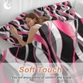 thumbnail image 4 of 3 Piece Pink Stripe Duvet Cover Set California King,Microfiber Comforter/Quilt Cover with Corner Ties and 2 Pillowcases,Gradient Grey Moire Geometric Modern Abstract Soft Bedding with Zipper Closure, 4 of 8