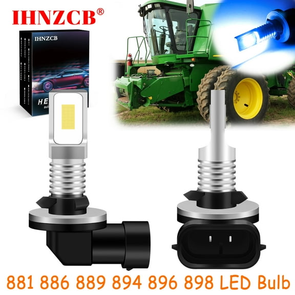 IHNZCB for Deere Skid Steers 9860sts, 9560sts, 9660, 9660cts Tractor / Lawn Mower LED Headlights Bulb 881 886 889 894 896 898 Ice Blue,Y23