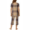 thumbnail image 3 of Tnhcen Women's Capri Pajama Sets Print Sleepwear Short Sleeve Nightwear with Capri Pants Soft Pjs Set Homewear S-3XL, 3 of 6