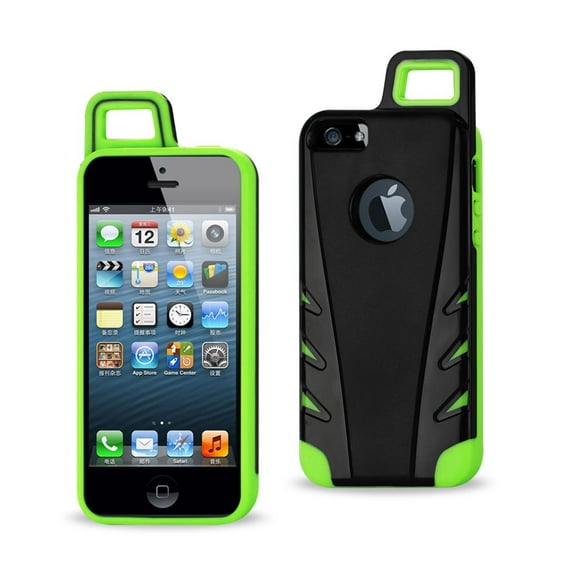 Protector Cover TPU+PC WITH HOOK iPHONE 5 BLACK